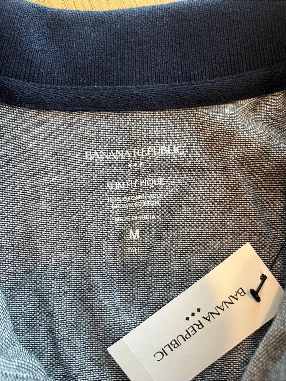 NWT Men’s Banana Republic Factory Slim-Fit Monogram Pique Polo Shirt Size M Tall